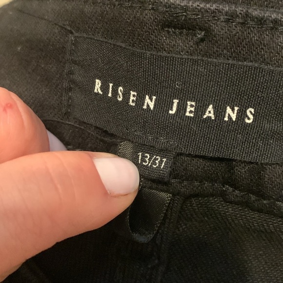 Risen‎ jeans black distressed bling bling size 13/31 high waisted raw ham party - Picture 4 of 16
